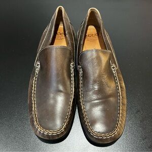 ECCO Men's Dark Brown Leather Slip-Ons Loafers 44 Men’s 10
